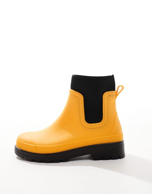 ASOS DESIGN chelsea wellington boots in orange