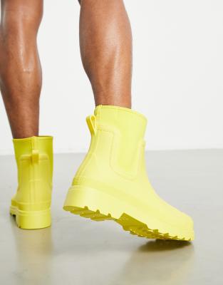 hunter yellow ankle boots