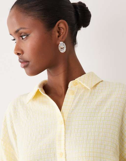 ASOS DESIGN - Chemise à carreaux vichy - Jaune, 3 de 4