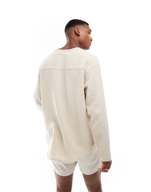 ASOS DESIGN - Chemise à enfiler style années 90 - Taupe, 4 de 4