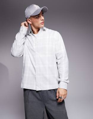 ASOS DESIGN - Chemise ajustée à carreaux - Gris