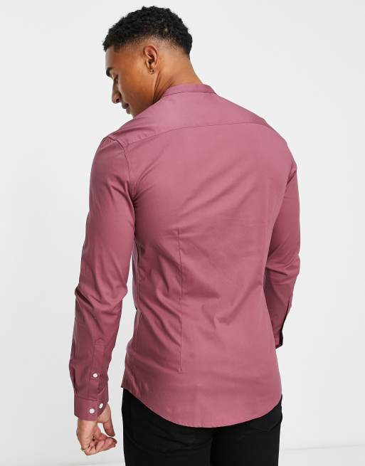 ASOS DESIGN - Chemise ajustée à col grand-père - Baie, 2 de 4