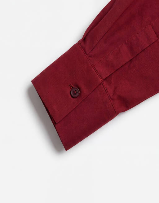 ASOS DESIGN - Chemise ajustée - Bordeaux, 7 de 8