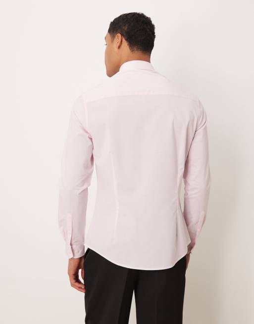 ASOS DESIGN - Chemise ajustée élégante en plumetis - Rose, 3 de 5