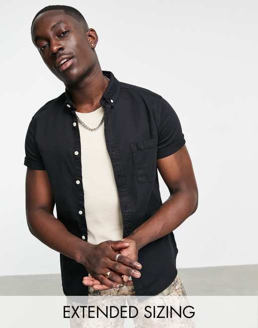ASOS DESIGN - Chemise ajustée en jean - Noir