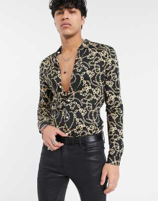 Chemise motif chaine hot sale