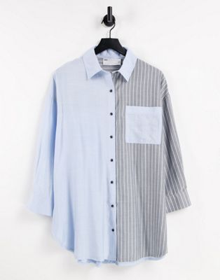 Chemises et blouses Chemise ajustée oversize unie blanchie et rayures costume