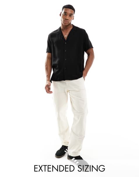 ASOS DESIGN - Chemise ample en viscose avec col à revers profonds - Noir - view 1