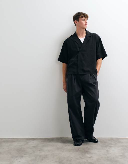 ASOS DESIGN chemise cache-cœur fluide oversize noire, 3 de 5