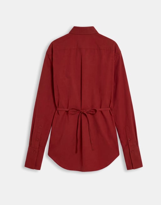 ASOS DESIGN chemise cintrée à la taille en chocolat amer, 7 de 9