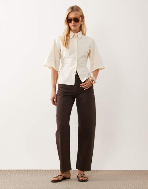 ASOS DESIGN - Chemise cintrée à manches courtes - Ivoire - view 1