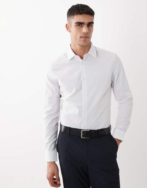 ASOS DESIGN - Chemise cintrée élégante à rayures - Bleu - view 1