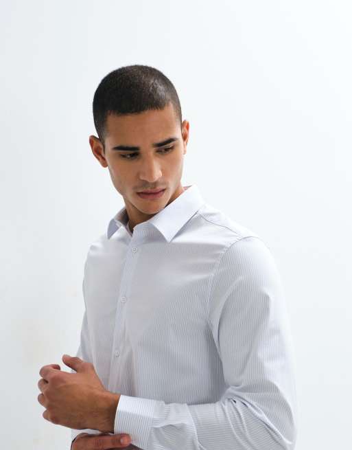 ASOS DESIGN - Chemise classique à rayures - Bleu clair, 3 de 9