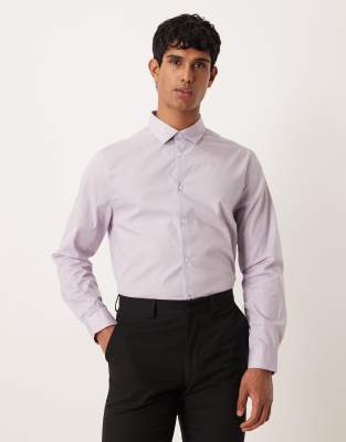 ASOS DESIGN - Chemise classique élégante en popeline facile à repasser - Lilas-Violet