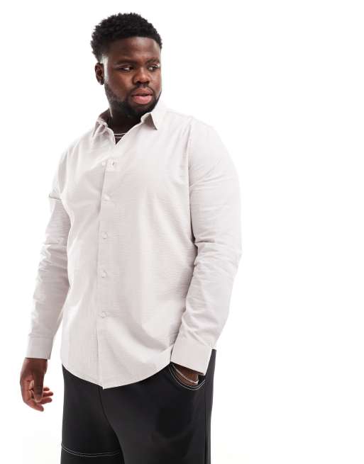 ASOS DESIGN Chemise classique en crepon Rose clair ASOS