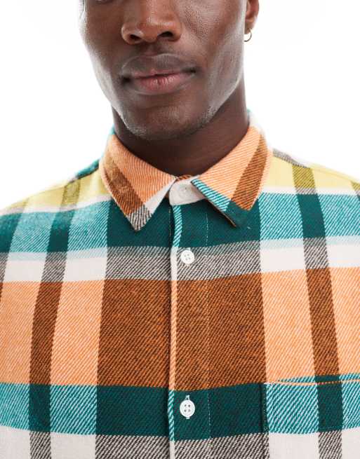 ASOS DESIGN - Chemise classique en flanelle brossée à carreaux - Arc-en-ciel, 4 de 4