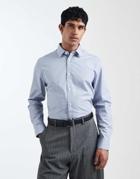 ASOS DESIGN - Chemise classique habillée en popeline - Bleu clair - view 1