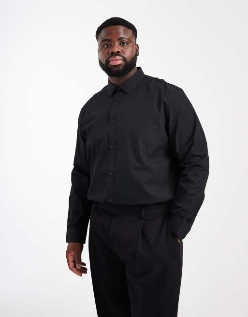 ASOS DESIGN - Chemise classique habillée en popeline - Noir, 2 de 6