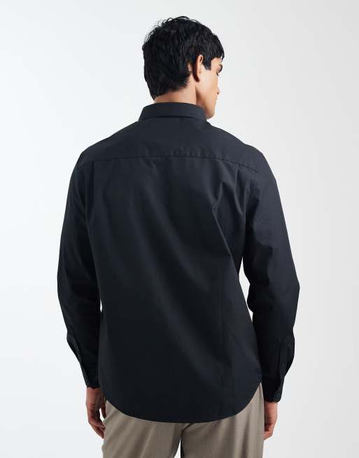 ASOS DESIGN - Chemise classique habillée en popeline - Noir, 4 de 6