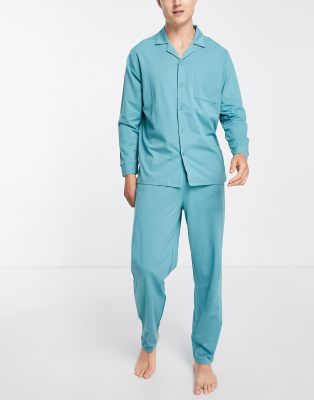 ASOS DESIGN lounge jersey shirt and trousers in blue - ASOS Price Checker