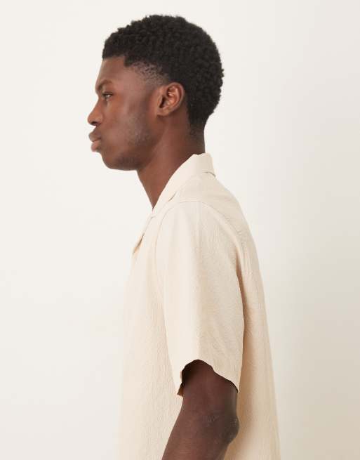 ASOS DESIGN - Chemise coupe carrée en crépon avec col à revers - Taupe, 4 de 5