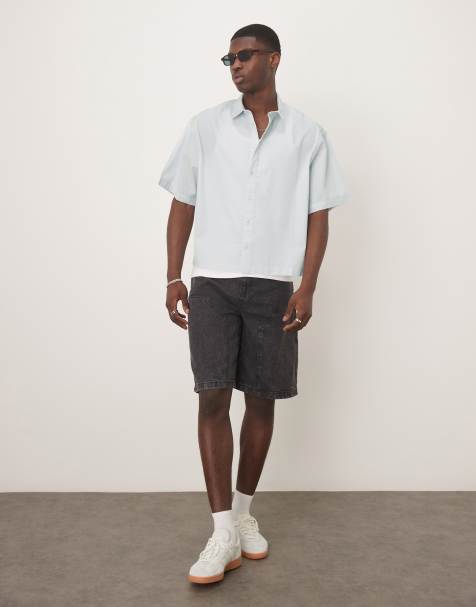 ASOS DESIGN - Chemise courte et oversize en popeline - Bleu - view 1