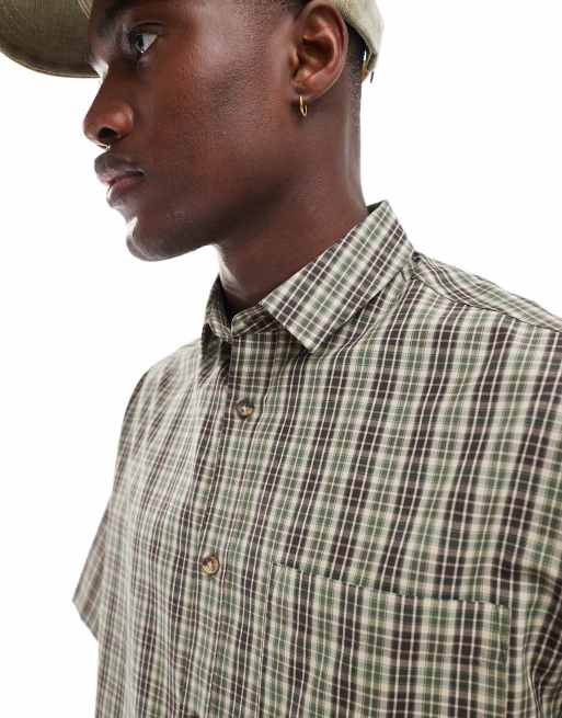 ASOS DESIGN - Chemise dad oversize coupe carrée à carreaux - Neutre, 2 de 4