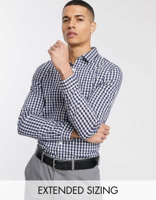 ASOS DESIGN slim fit work check shirt in blue - ASOS Price Checker