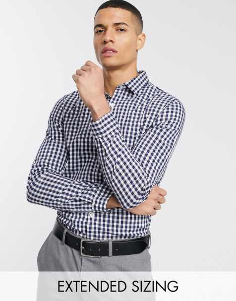 ASOS DESIGN - Chemise de travail ajustée à carreaux - Bleu - view 1
