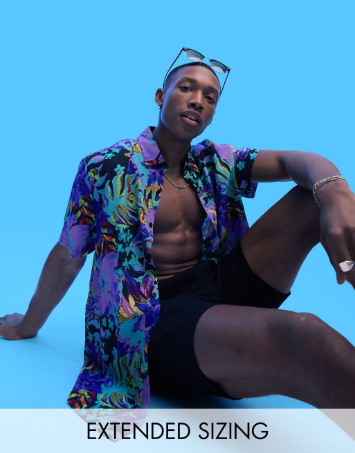 ASOS DESIGN - Chemise décontractée à fleurs colorées