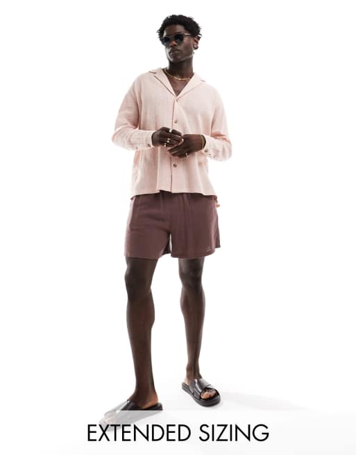 ASOS DESIGN - Chemise décontractée avec col à revers profonds - Vieux rose