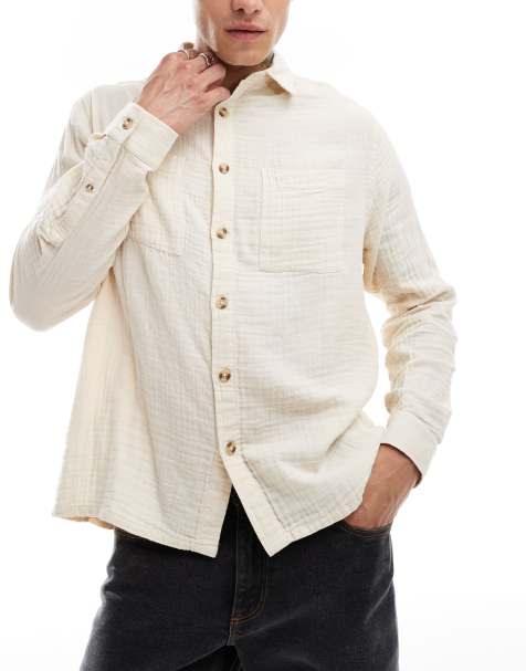 ASOS DESIGN - Chemise décontractée avec encolure carrée - Écru - view 1
