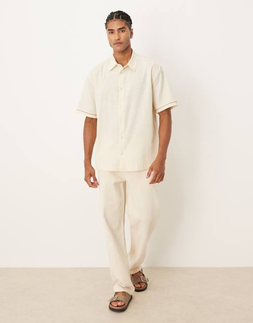 ASOS DESIGN - Chemise décontractée avec imprimé au dos - Beige, 2 de 5