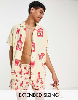 ASOS DESIGN co-ord relaxed revere shirt with tequila print - ASOS Price Checker