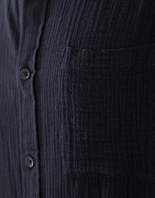 ASOS DESIGN - Chemise décontractée en gaze - Noir, 5 de 5