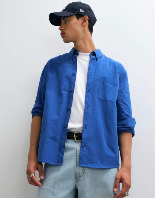 ASOS DESIGN chemise décontractée en popeline bleue, 2 de 5