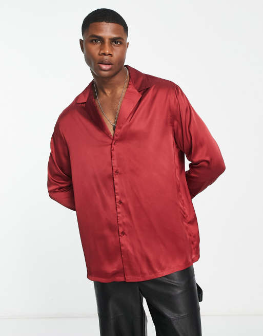 Chemise satin online rouge