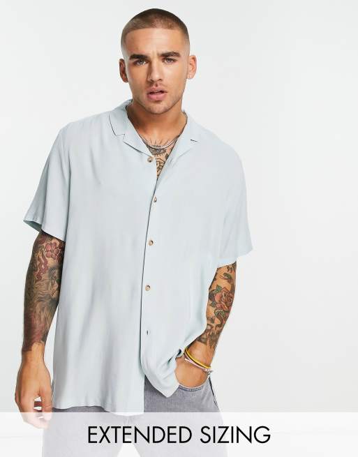 ASOS DESIGN - Chemise décontractée en viscose avec col à revers - Menthe