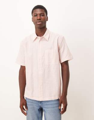 ASOS DESIGN - Chemise décontractée rayée - Rose
