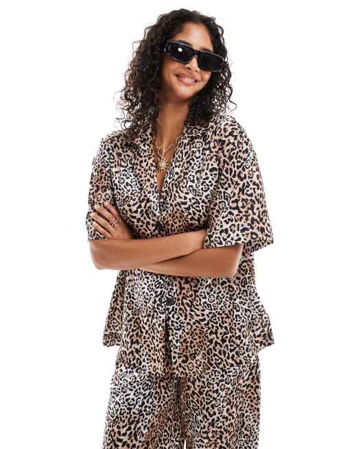 ASOS DESIGN - Chemise d'ensemble avec col à revers et imprimé animal