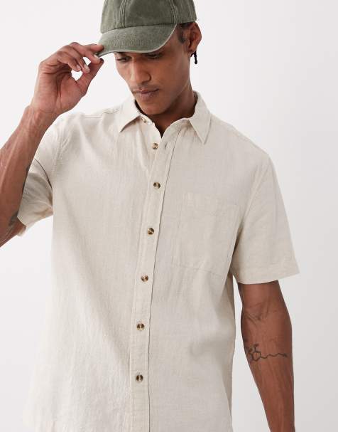 ASOS DESIGN - Chemise d'ensemble coupe classique en lin mélangé - Beige - view 1