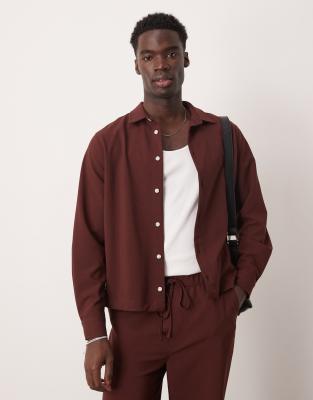 ASOS DESIGN - Chemise d'ensemble décontractée - Marron