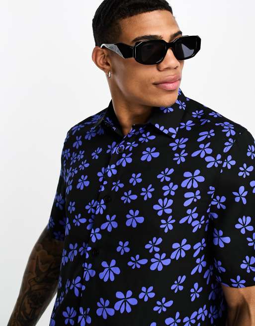 ASOS DESIGN - Chemise d'ensemble foncée à fleurs, 4 de 4