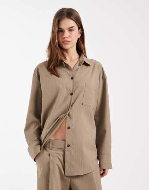 ASOS DESIGN - Chemise d'ensemble habillée coupe masculine décontractée à rayures - view 1