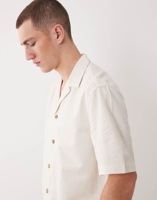 ASOS DESIGN - Chemise d'ensemble texturée avec col à revers - Écru, 4 de 5