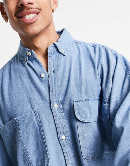 ASOS DESIGN Chemise en jean oversize Bleu d lav moyen vintage
