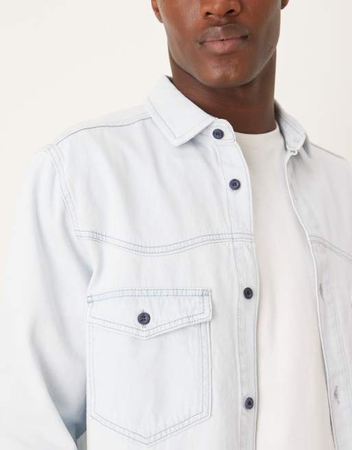 ASOS DESIGN - Chemise en jean style western - Bleu clair délavé, 5 de 5