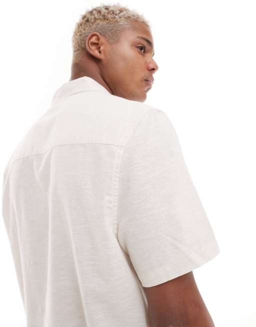 ASOS DESIGN - Chemise en lin mélangé habillée coupe classique - Écru  , 4 de 4
