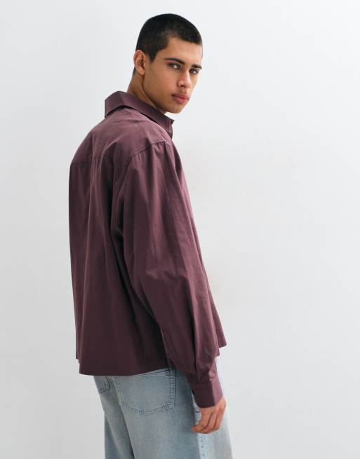 ASOS DESIGN chemise en popeline boxy oversize couleur mauve, 4 de 10