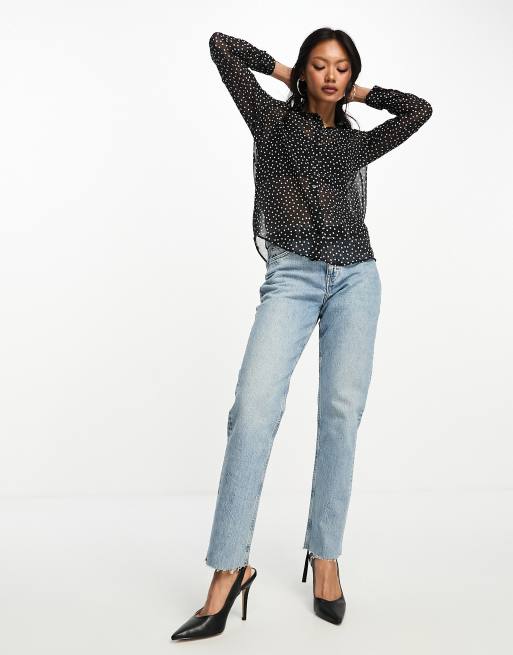 ASOS DESIGN - Chemise fluide à manches longues et imprimé pois, 3 de 4